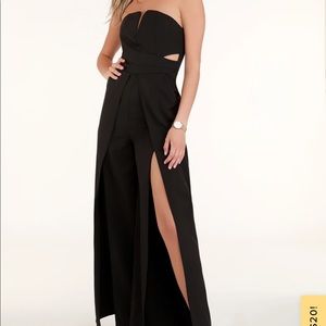 Black strapless cutout jumpsuit - new with tags on